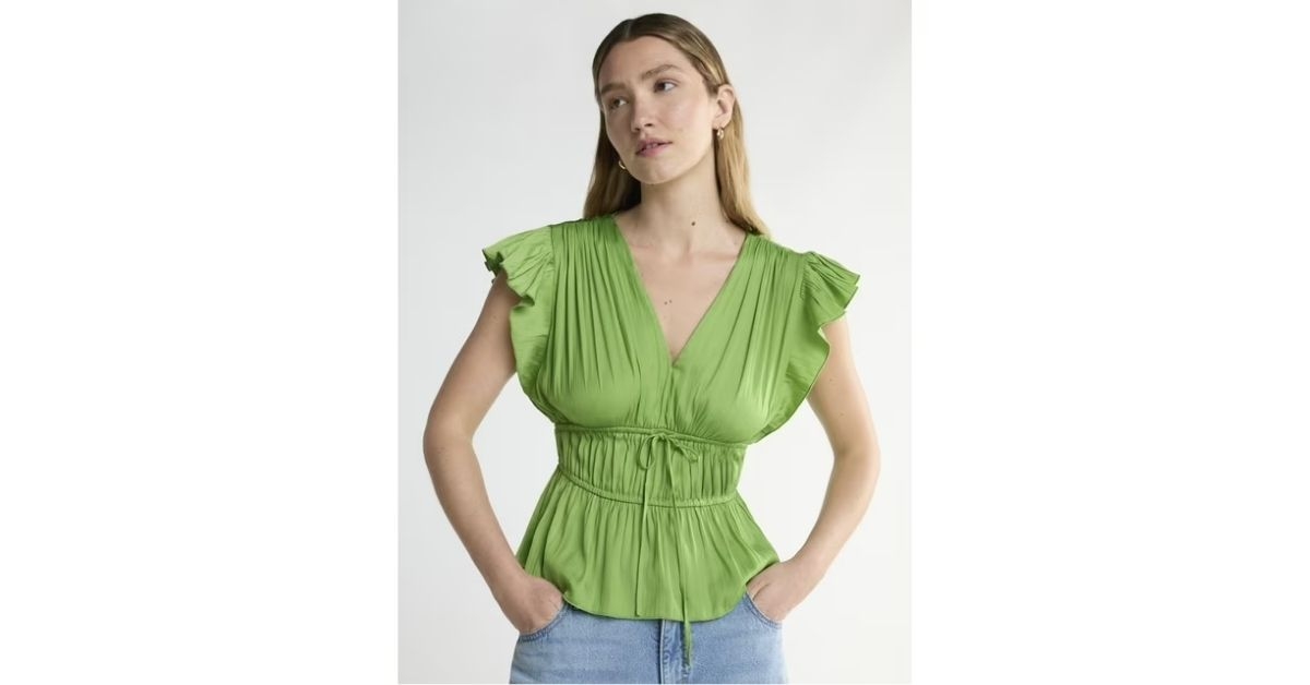 womens v-neck satin top