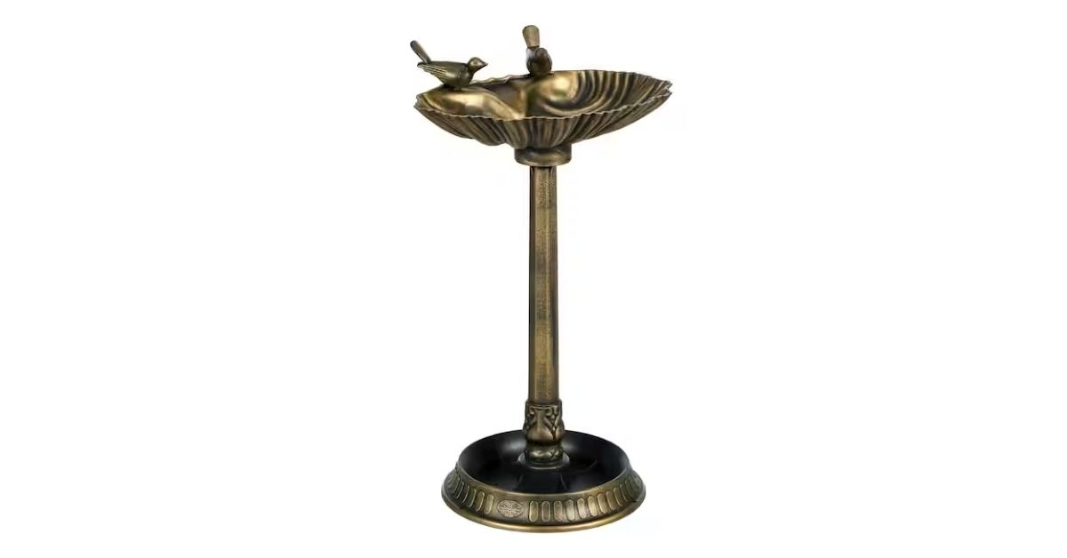 antique bird bath with planter pedestal