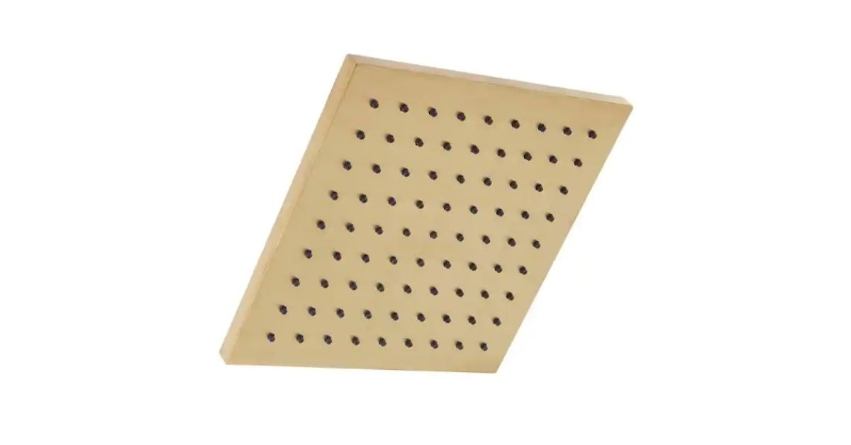 wall mount shower head in matte gold