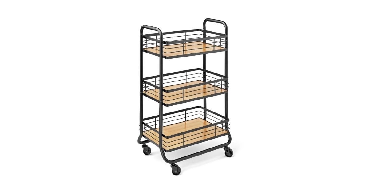 three tier rolling bar cart