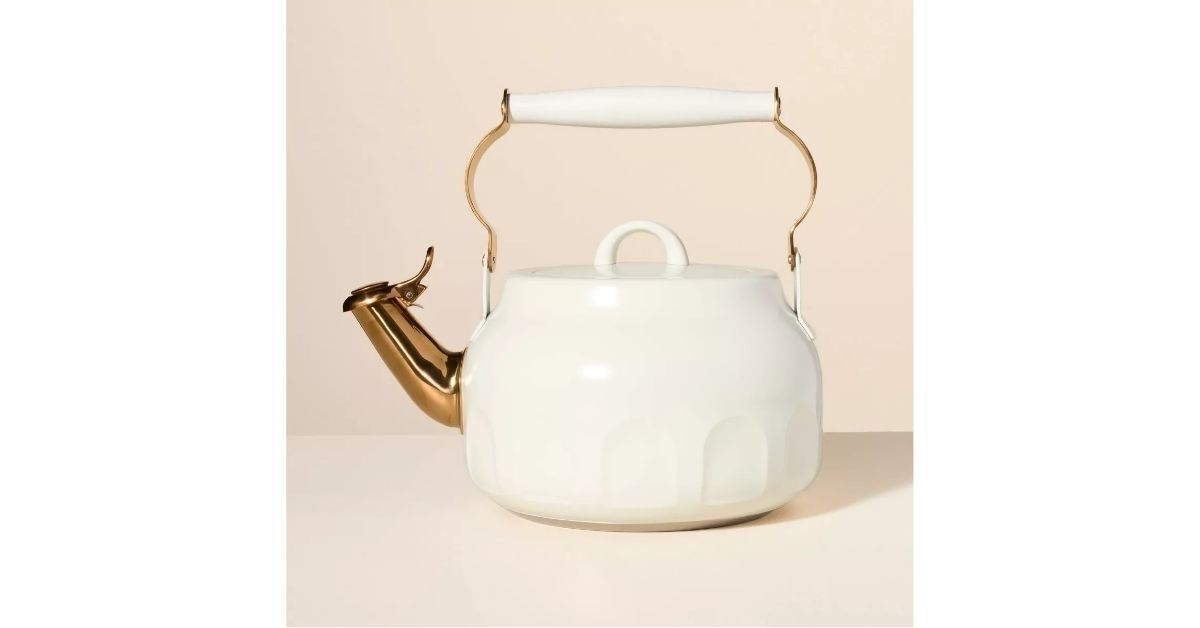 stainless steel arch cutout teapot