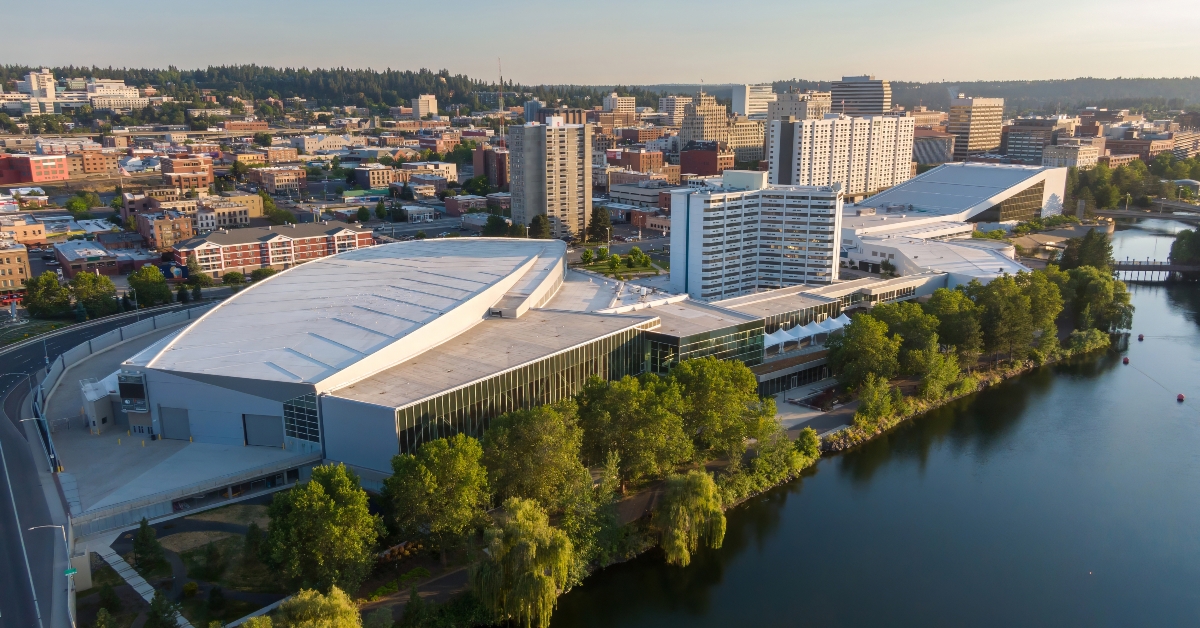 aerial view of spokane washington