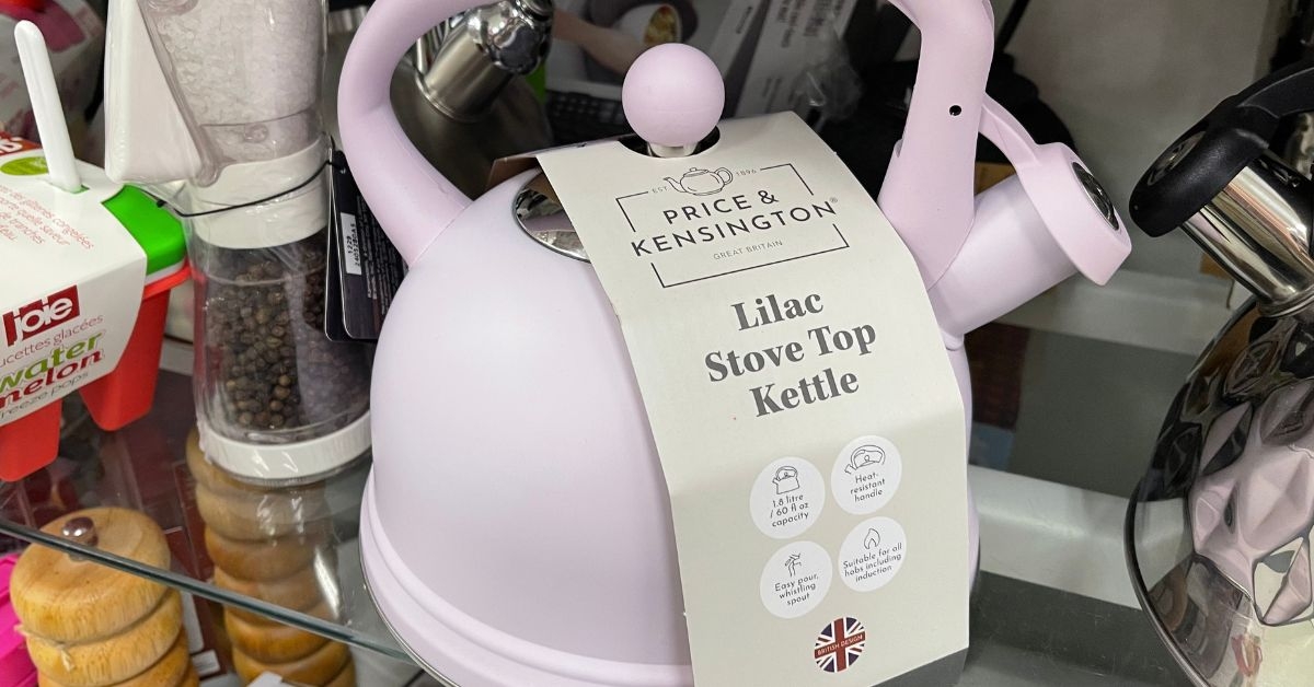 lilac tea kettle