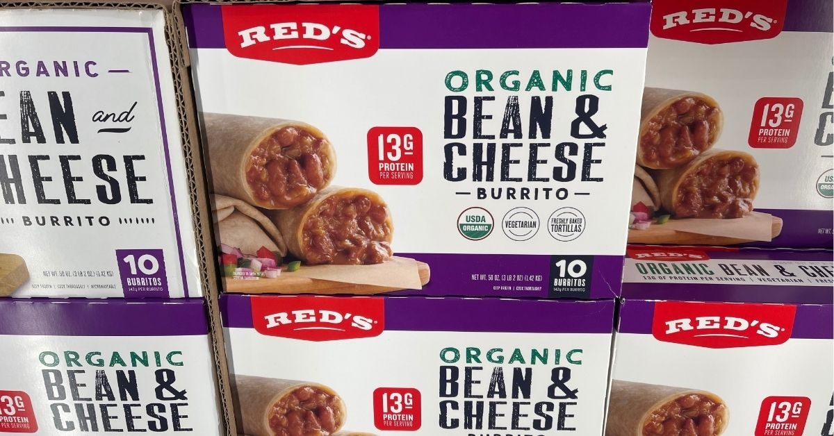reds organic bean and cheese burritos