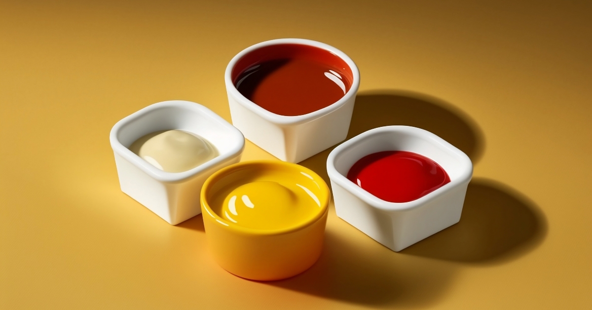 dish of different condiments