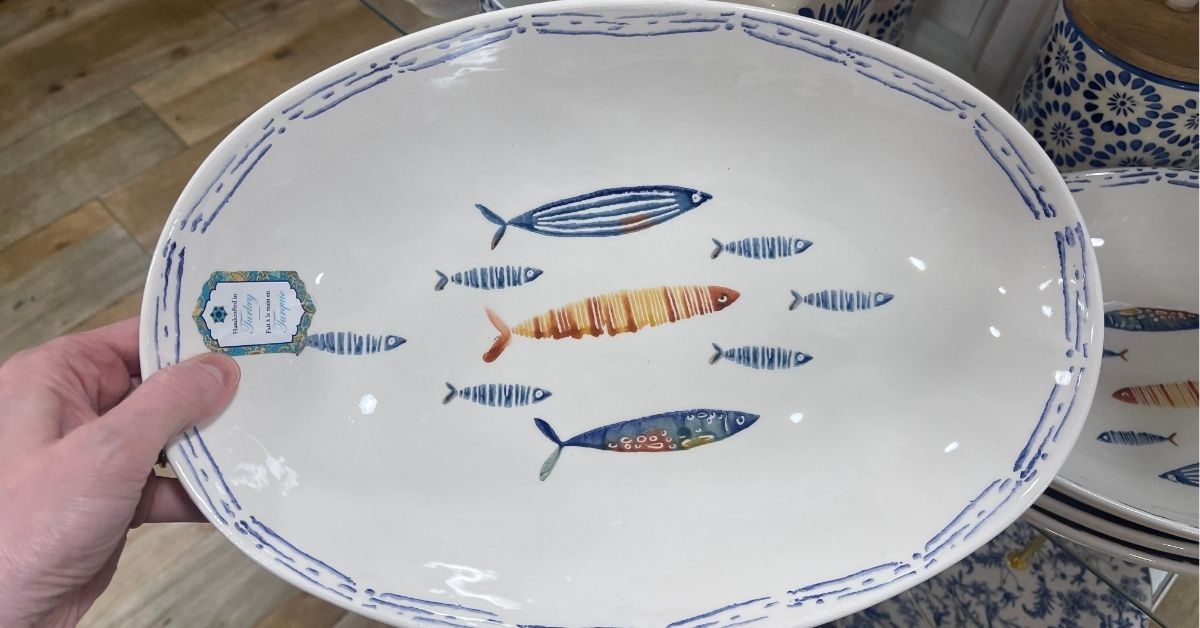hand painted serving dish