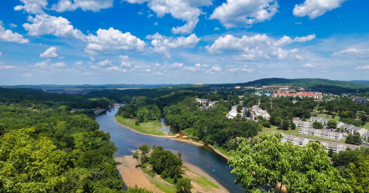 aerial view of Branson, Missouri