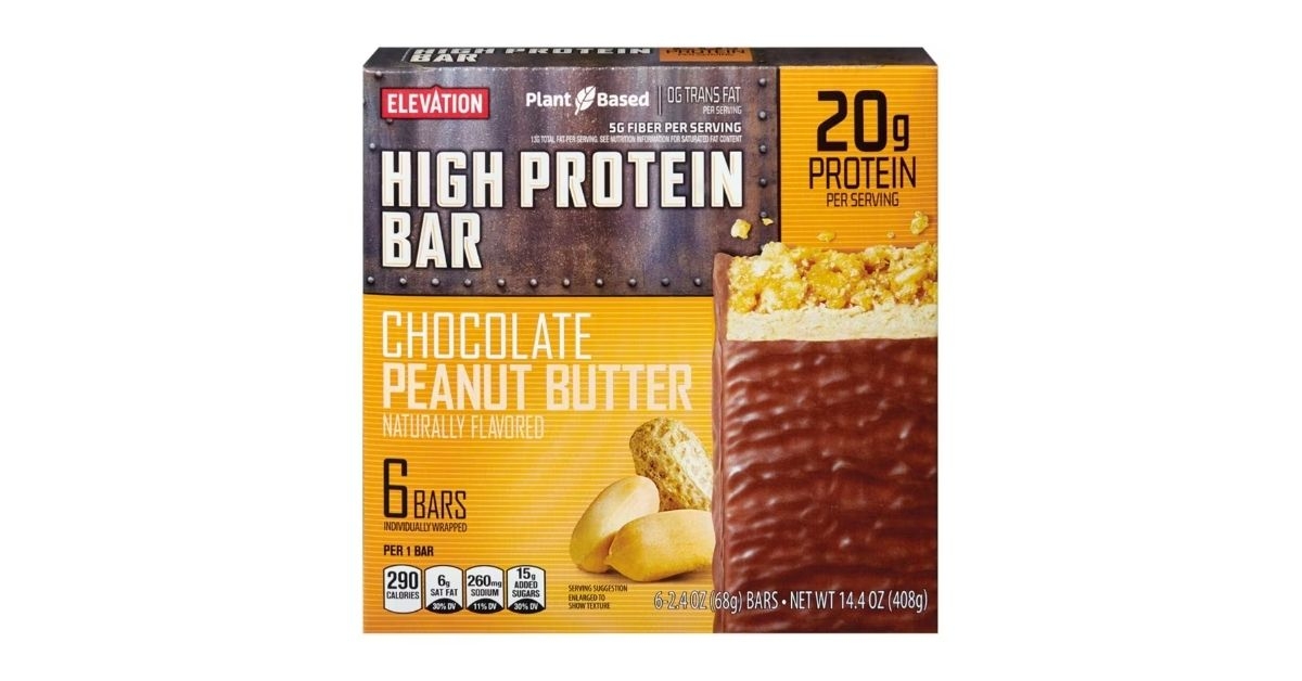 elevation chocolate peanut butter high protein bars