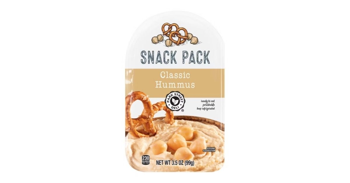 original hummus with pretzels