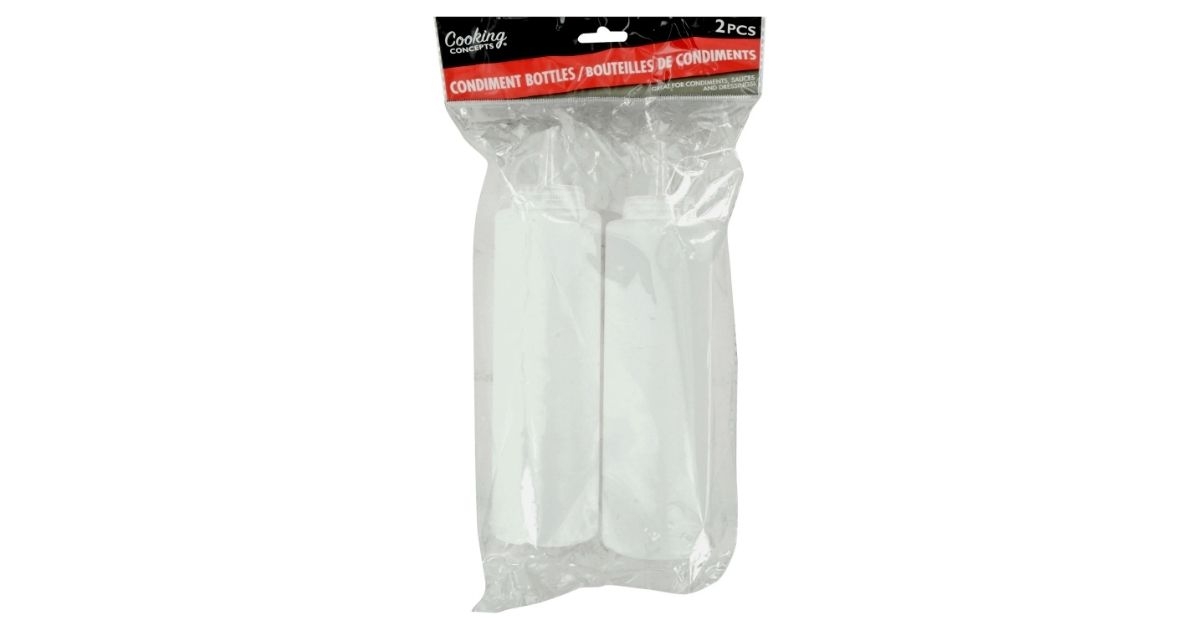 clear condiment bottles