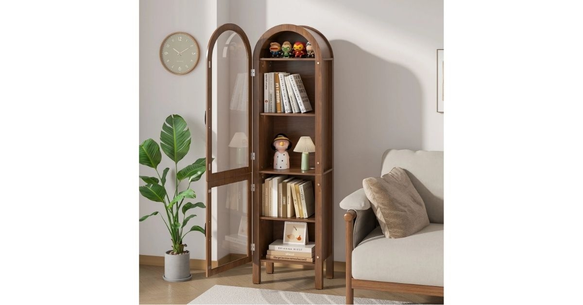 arched storage display cabinet