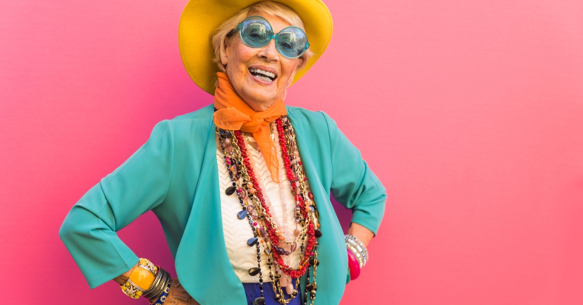 senior woman with fancy style