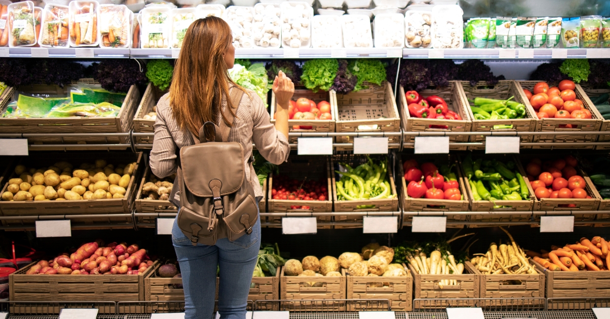woman buying vegetables