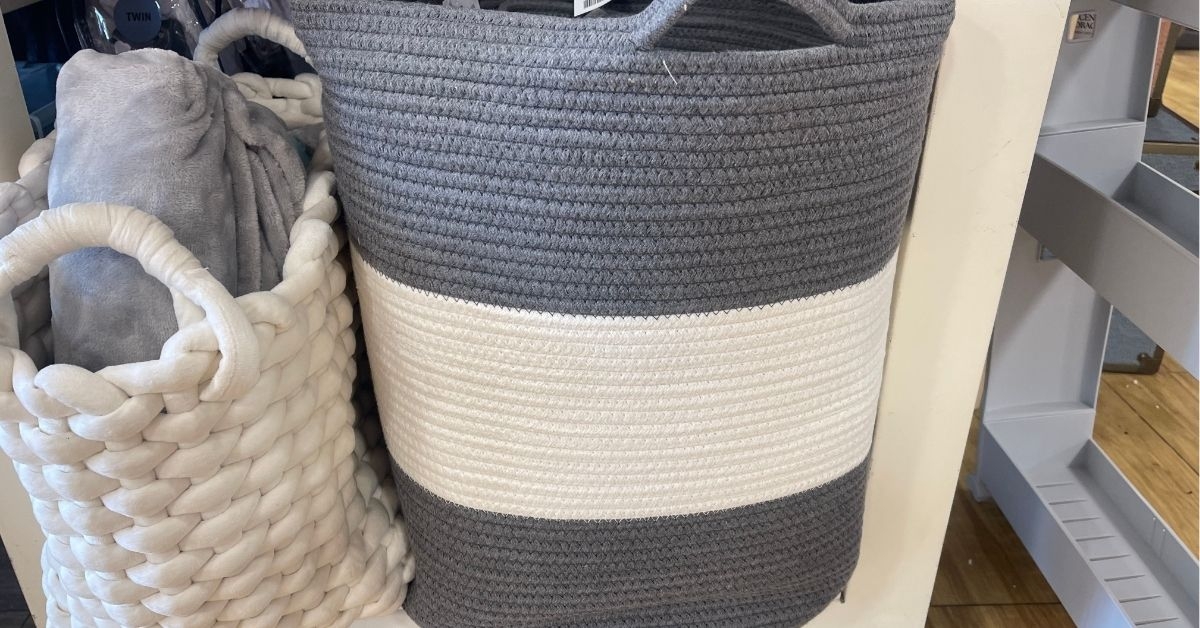 striped basket