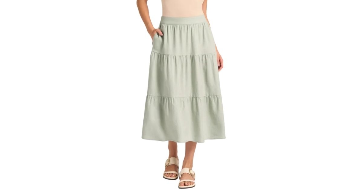 women's linen blend skirt