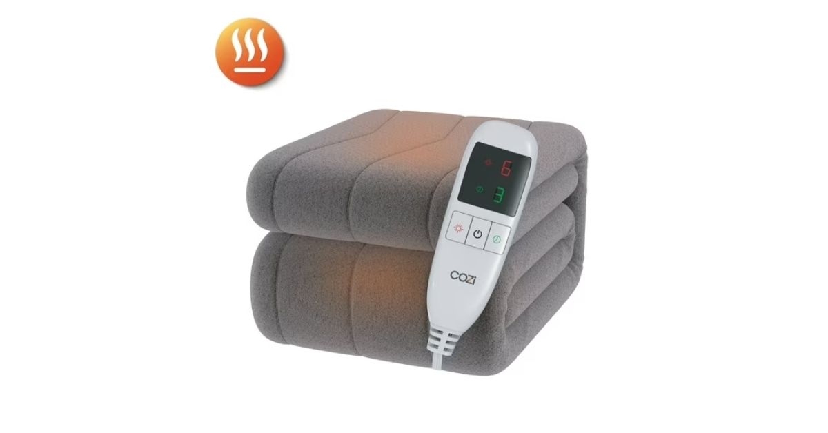 cozii heated sherpa blanket