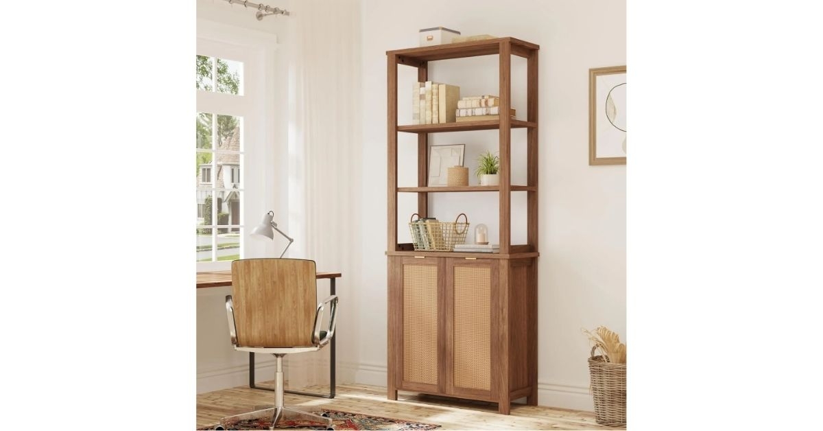 mellcom 6 tier rattan bookcase