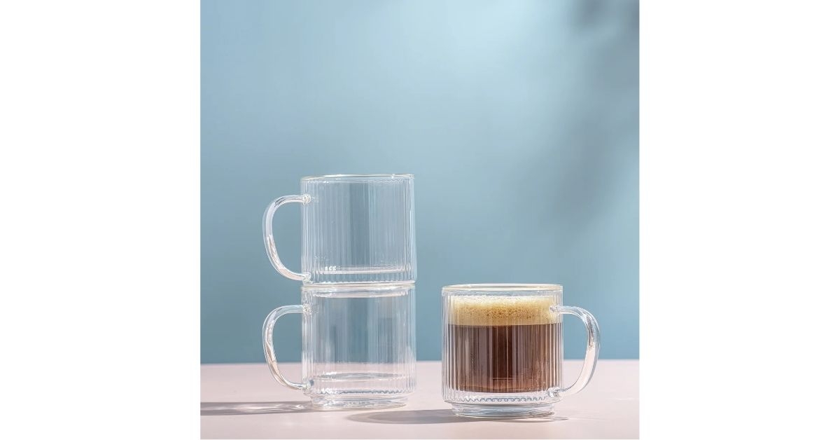 joyjolt haven fluted stackable glass mugs