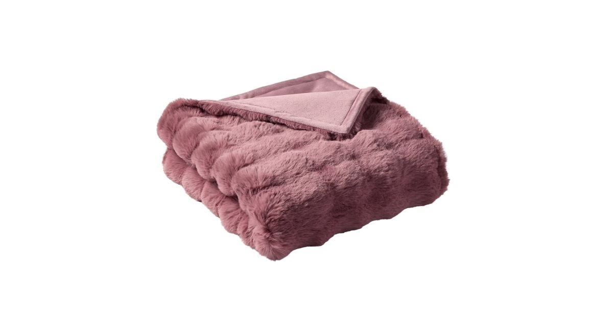 bubble faux fur throw