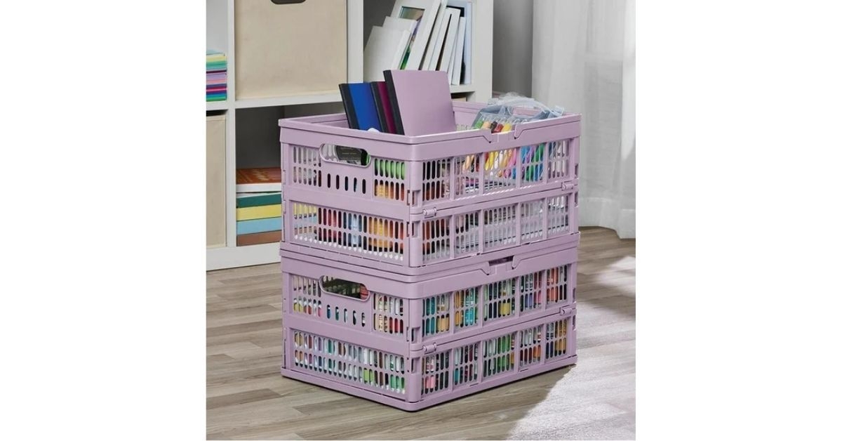 plastic collapsible storage basket