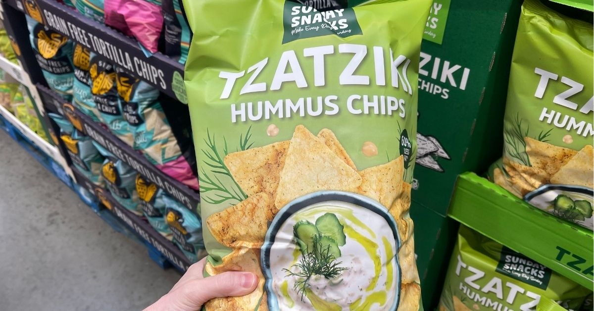 sunday snacks tzatziki hummus chips