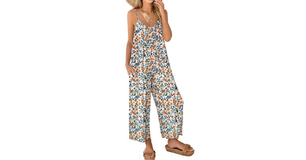sleeveless spaghetti strap jumpsuit