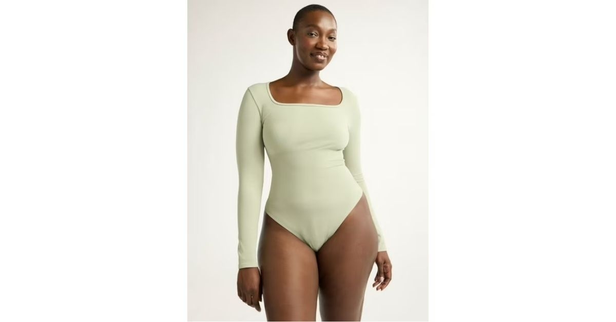 seamless slimming square neck bodysuit