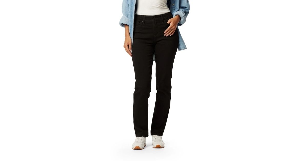 womens mid rise straight jeans