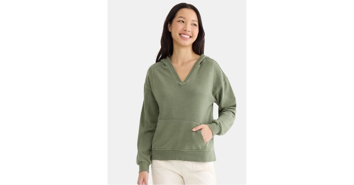 time and tru split neck hoodie