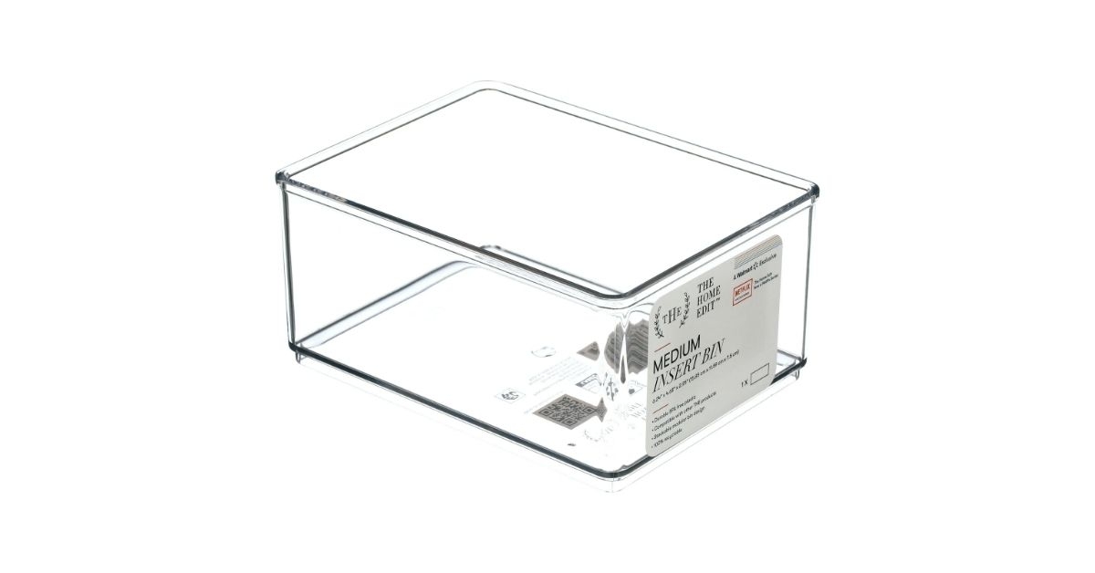 medium clear storage bin inserts