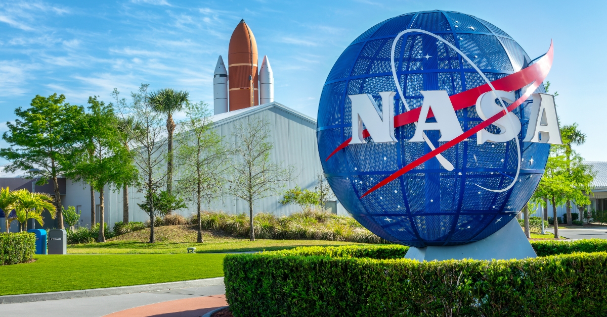 nasa logo at the kennedy space center