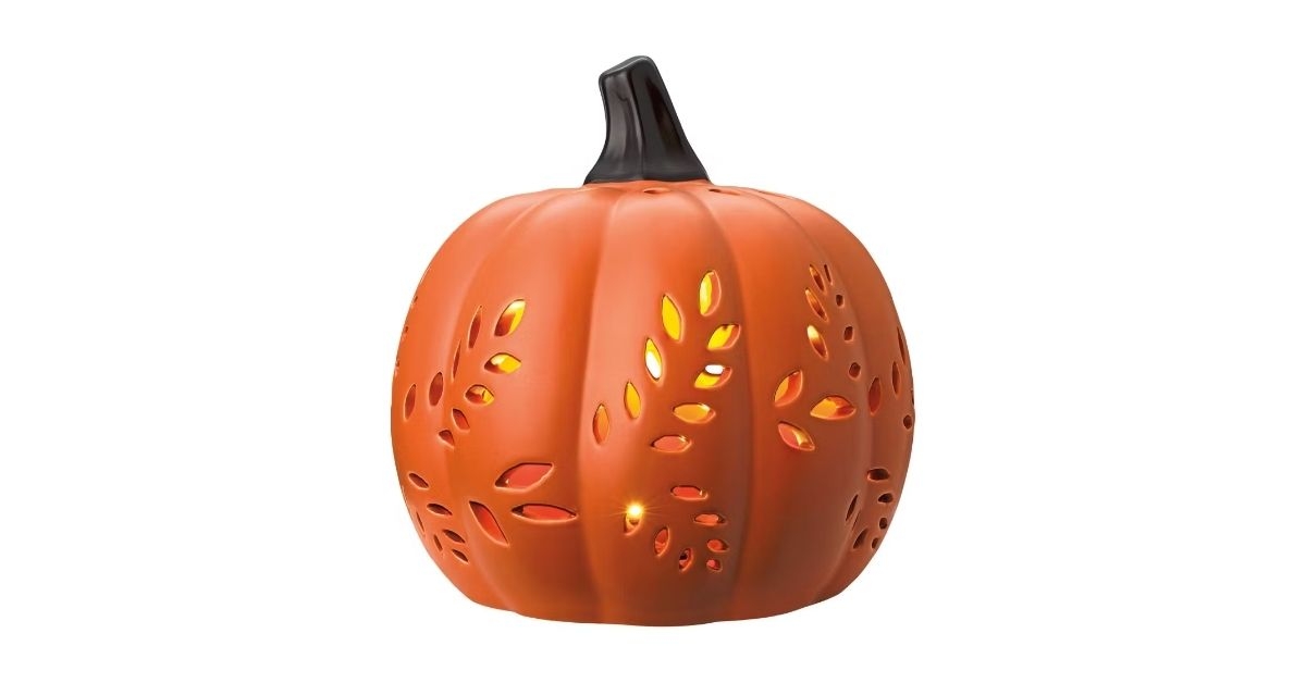 led ceramic pumpkin