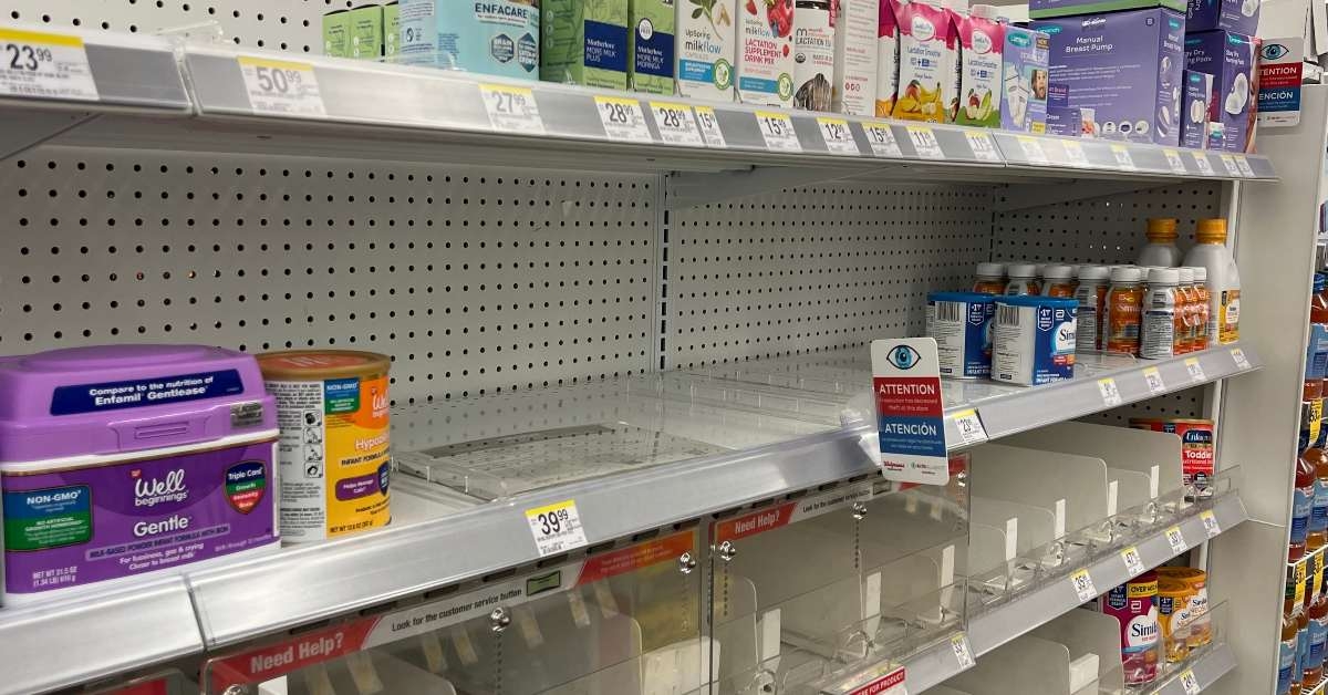 empty shelves at a walgreens store 
