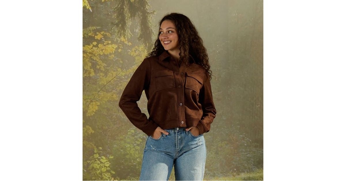 chocolate faux suede jacket