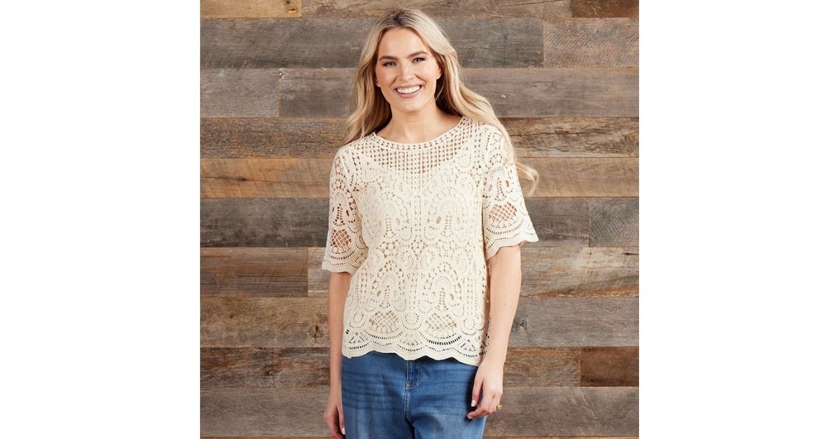 ivory crochet top