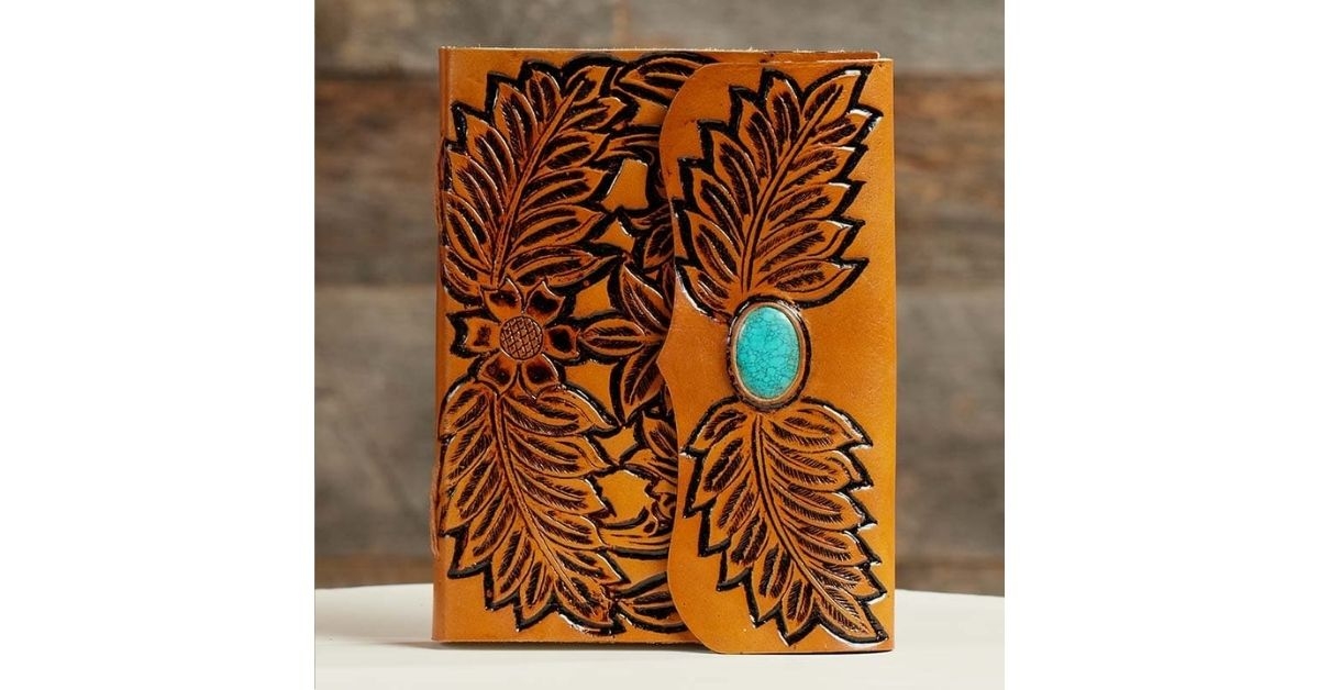 tooled leather journal