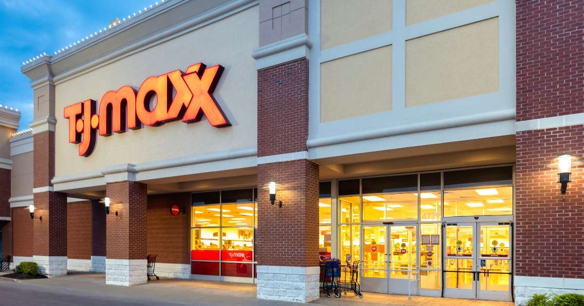 night view of tj maxx store entrance