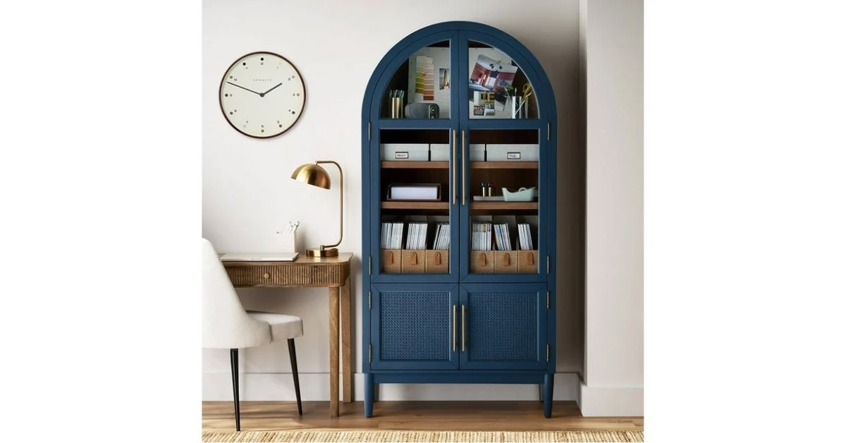 blue storage cabinet