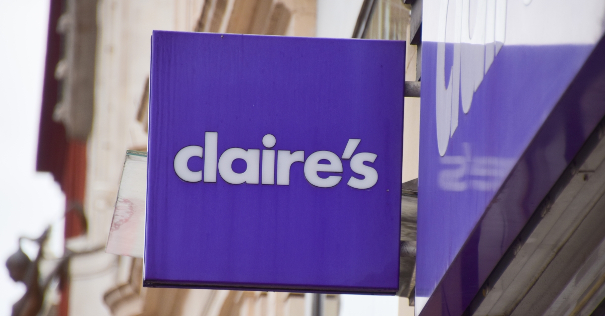 sign at a claire's store