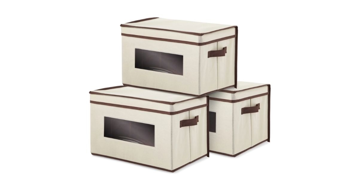 stackable fabric storage bins