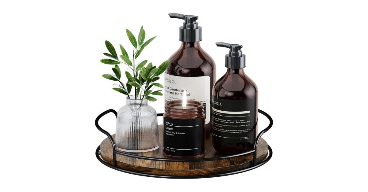 wooden lazy susan turntable organizer