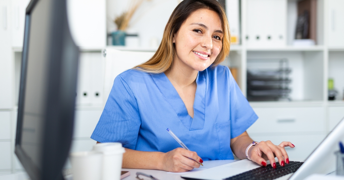 doctor assistant working in medical office