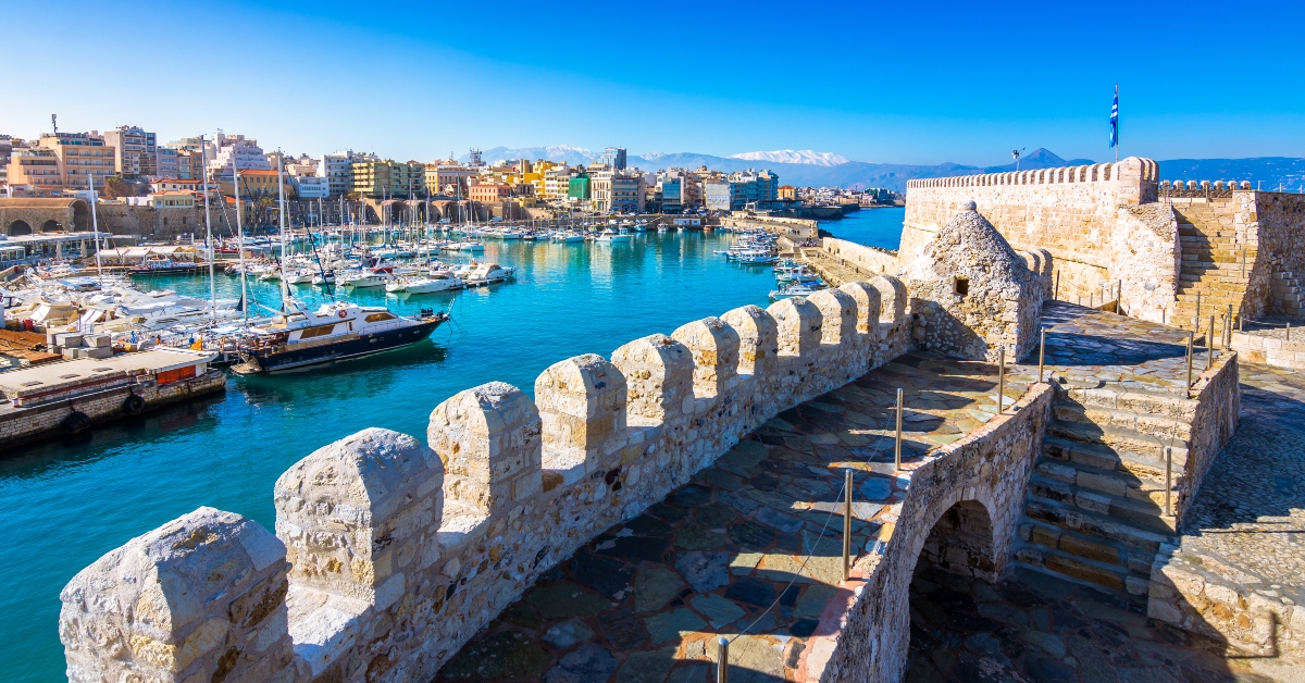 Heraklion harbour with old venetian fort Koule