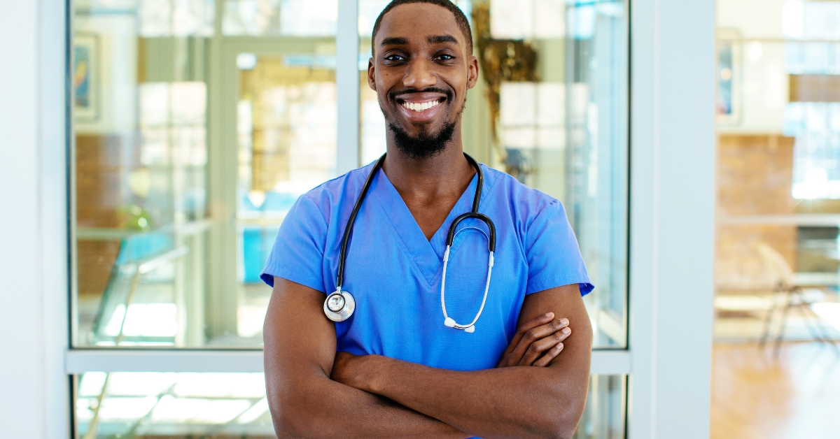 Portrait of a friendly male doctor