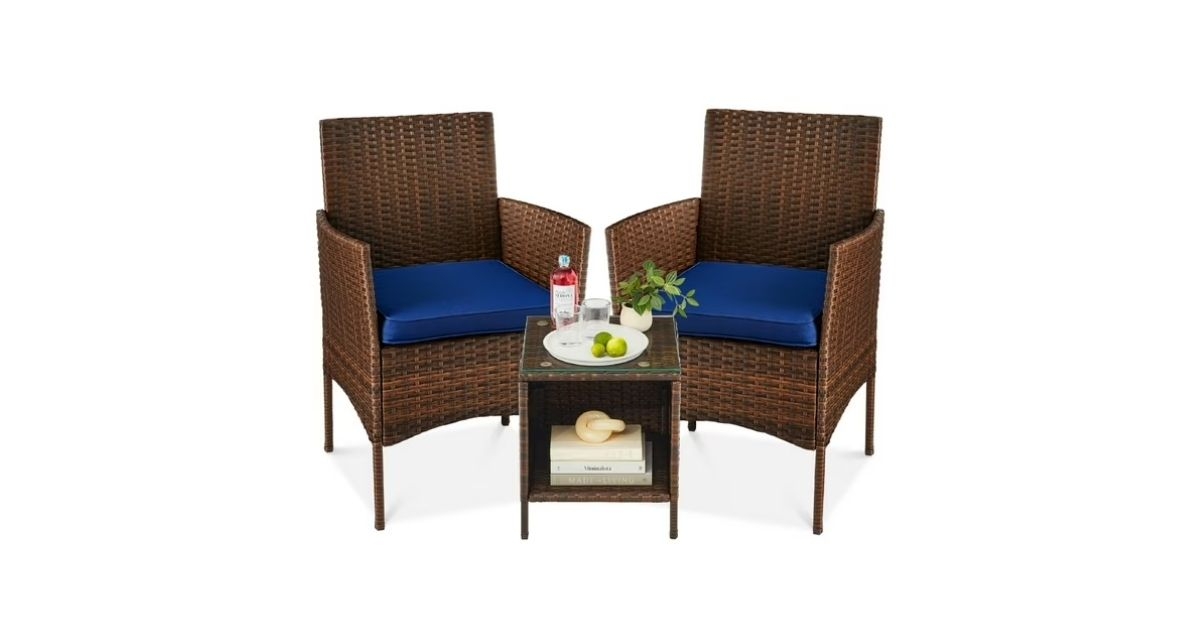 piece outdoor wicker conversation bistro set
