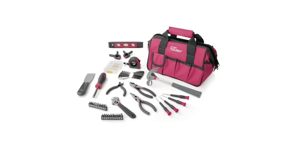 piece pink household tool set