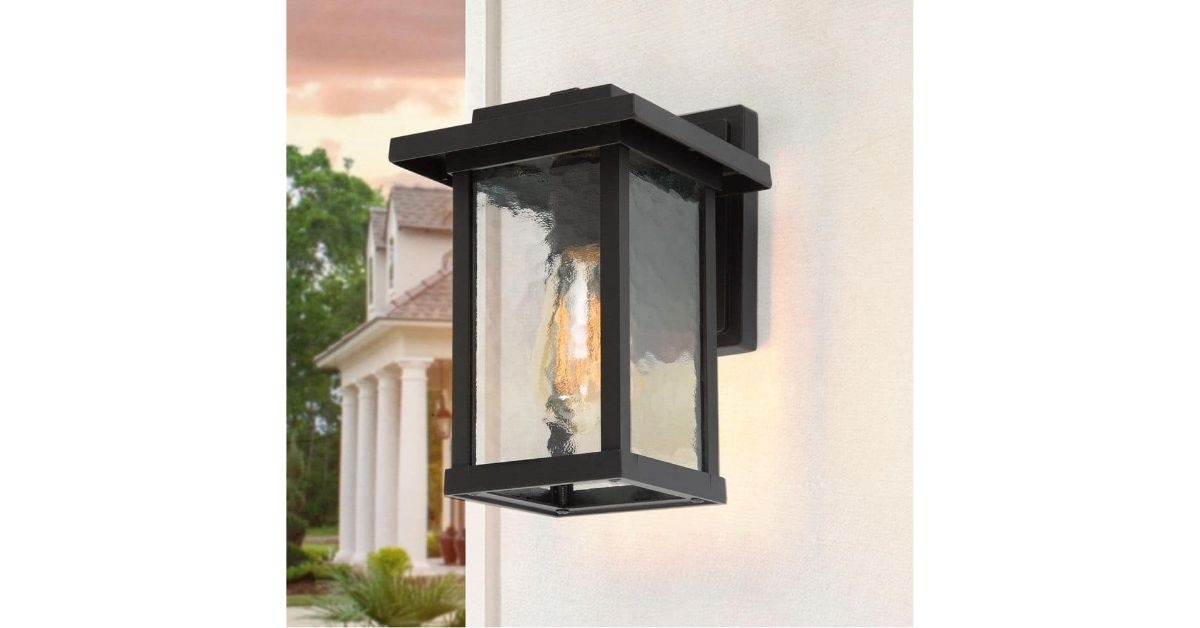 outdoor wall lantern sconce with water glass