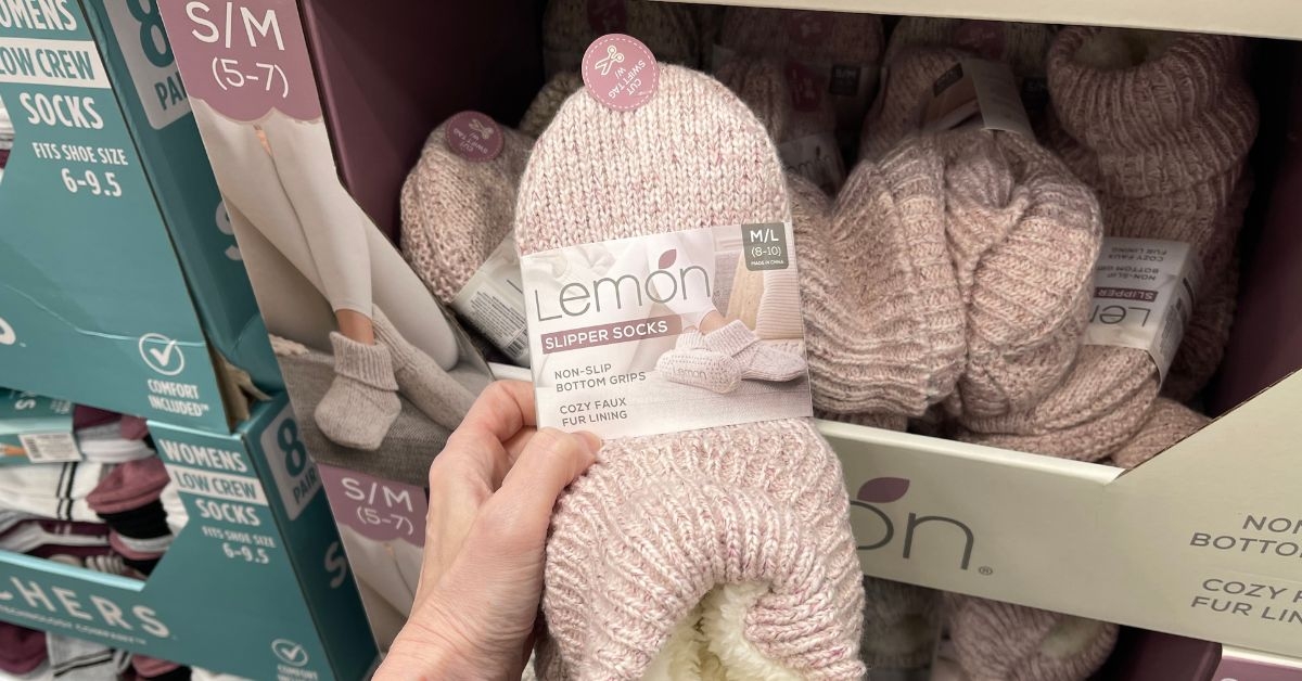 lemon womens slipper socks