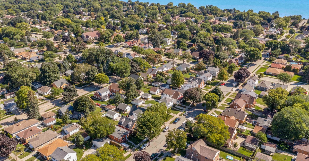 aerial view of racine wisconsin