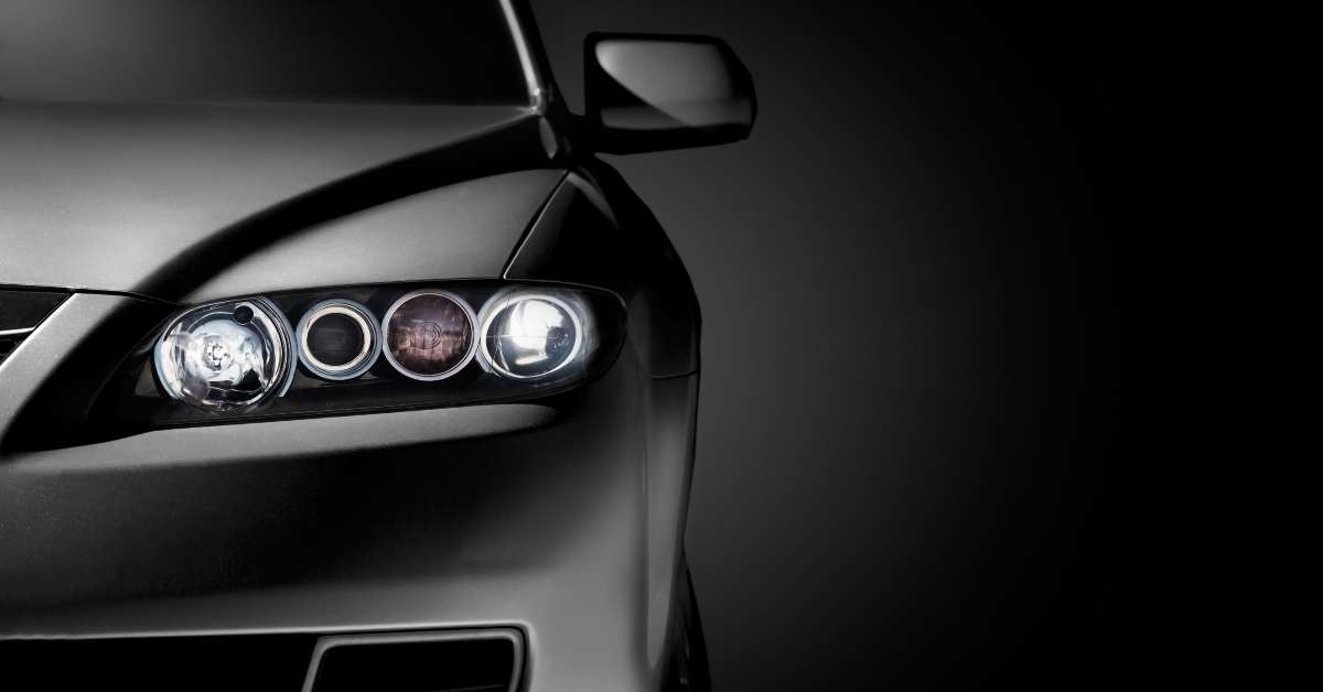 black modern car closeup